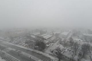 Burza śnieżna przeszła przez Kraków. Drzewo runęło na sieć trakcyjną