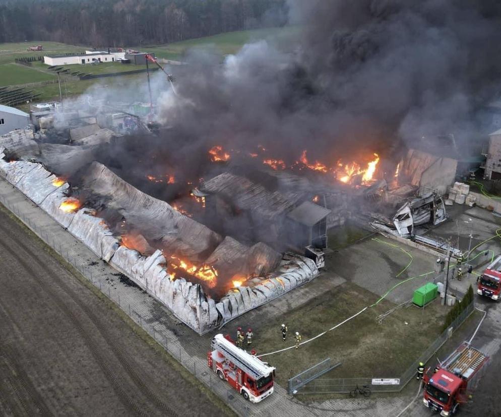  Pożar hal produkcyjnych na Pomorzu! Ponad 100 strażaków walczy z żywiołem 