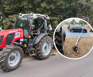 Pijany zadzwonił na policję. Twierdził, że drzwi boczne od ciągnika otworzyły mu się podczas jazdy [GALERIA]