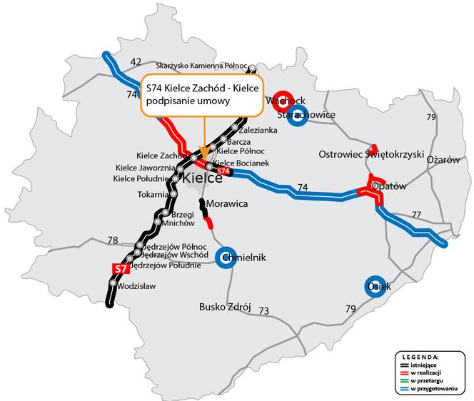 Budowa trasy S74 przez Kielce. Drogowcy podpisali umowę. Kiedy ruszą roboty?