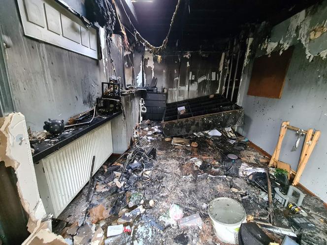 Duże straty po pożarze na Zaborowie w Lesznie
