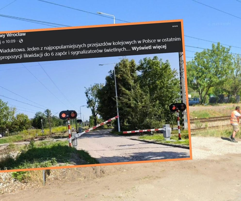 Absurd we Wrocławiu. Rogatki blokują ruch, a pociąg jedzie obok