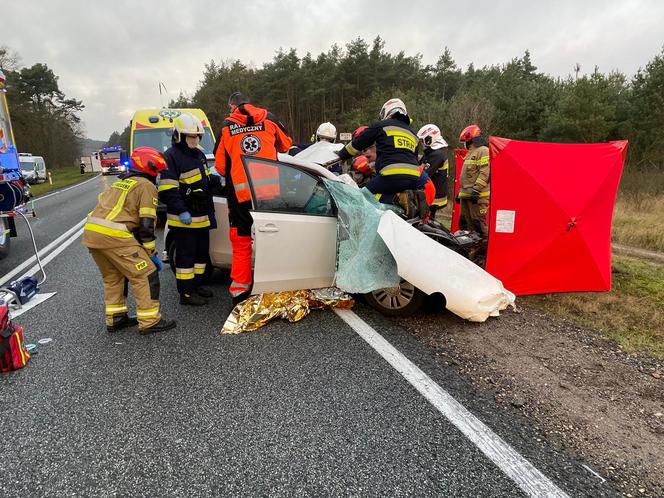 Karambol w Przyłubiu. Na "drodze śmierci" zderzyły się auta osobowe i bus. PRZERAŻAJĄCE zdjęcia