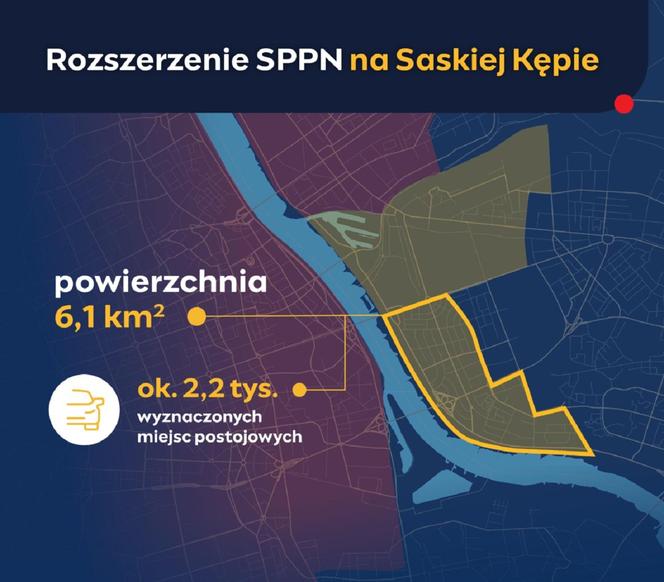 Rozszerzenie SPPN na Saskiej Kępie. Mapa