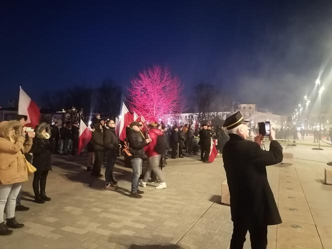 Marsz Pamięci Żołneirzy Wyklętych w Lublinie. Wcześniej odbył się laserowy pokaz