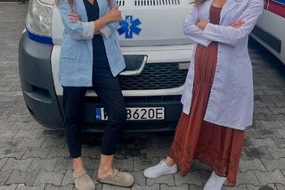 M jak miłość nowy sezon. Kasia (Paulina Lasota), laborantka Anna Sokołowska (Katarzyna Russ) na planie