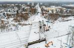 Budowa wiaduktu nad linia kolejową w Sosnowcu