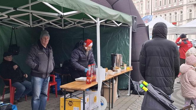 Udekorowana choinka stanęła na środku rzeki w Kaliszu