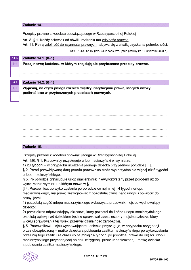 Matura 2023 WOS rozszerzony - arkusze CKE formuła 2023