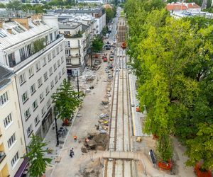 Budowa tramwaju na Rakowieckiej w Warszawie