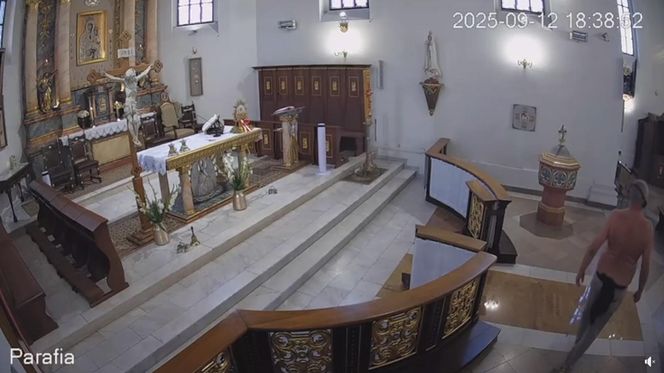Półnagi mężczyzna przerwał mszę. Krzyczał, był agresywny
