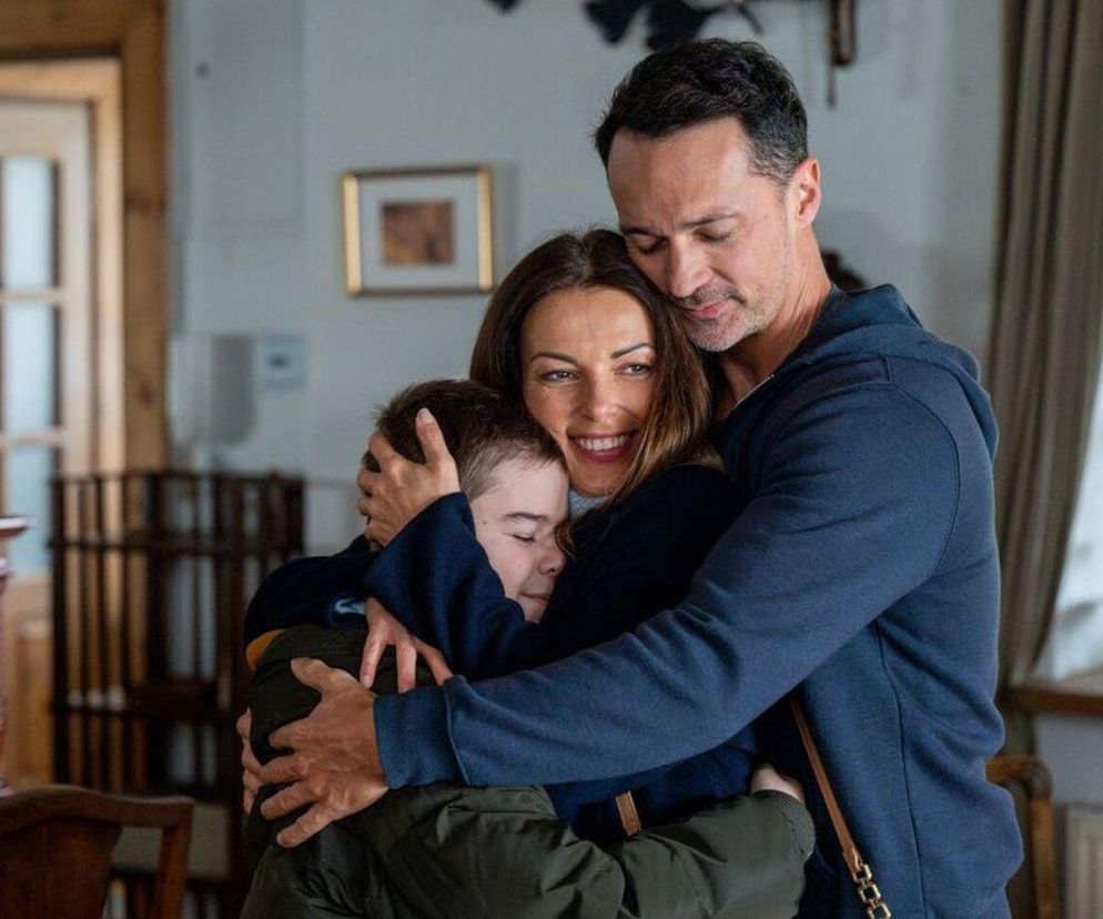 Barwy szczęścia odc. 3185. Kasia (Katarzyna Glinka), Mariusz (Rafał Cieszyński), Ksawery (Bartosz Gruchot)