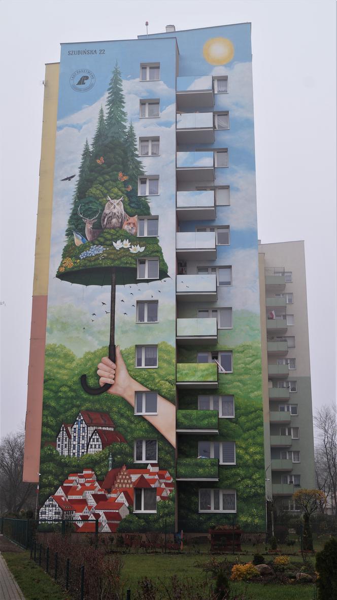 Nowy mural na bydgoskim Błoniu. Powstał ze specjalnych farb [ZDJĘCIA] 