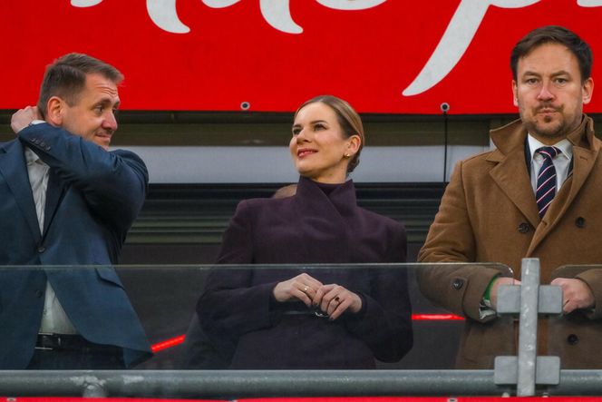 Marta Nawrocka na meczu Polska - Holandia