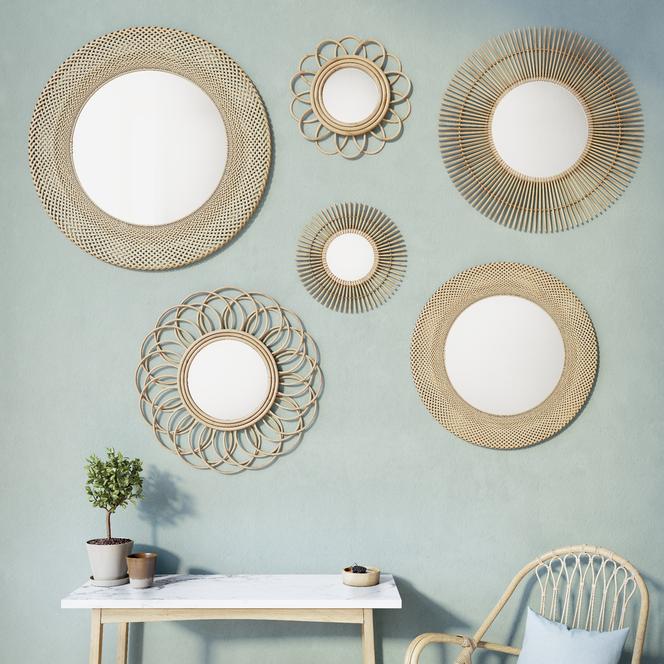 Lustro w bambusowej ramie Bamboo okrągłe śr. 55 cm Inspire