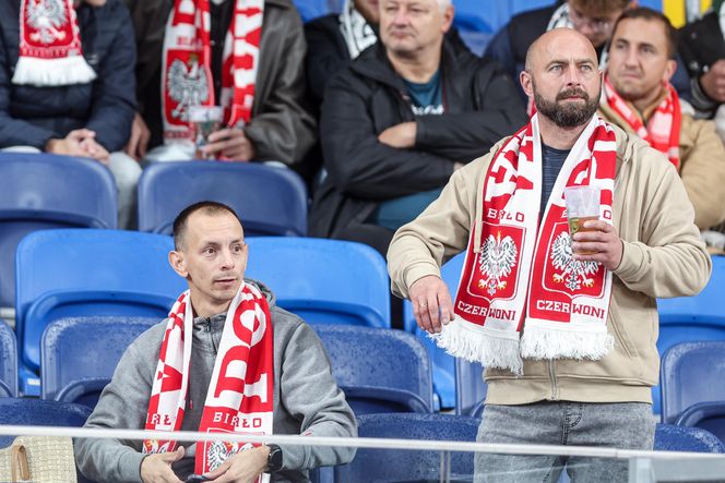 Kibice na meczu Polska -Nowa Zelandia na Stadionie Śląskim