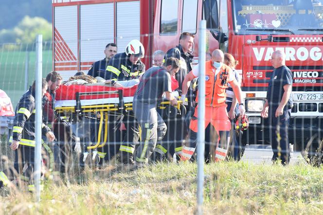 Chorwackie służby na miejscu wypadku polskiego autokaru