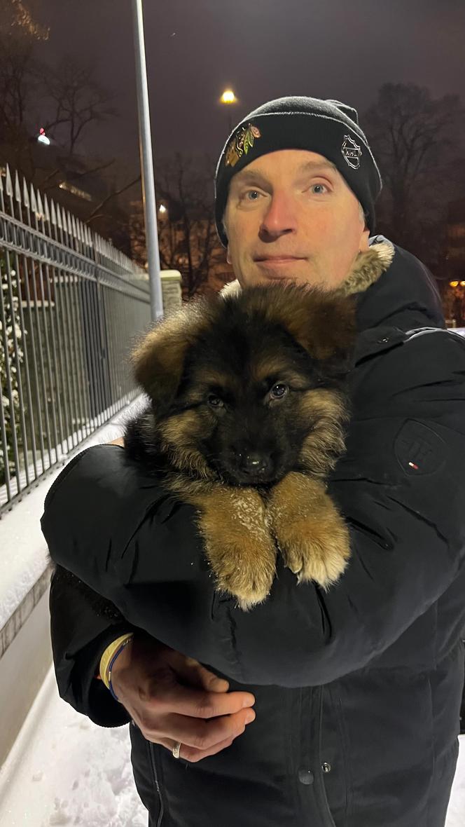 Tomasz Lis z psem Lutrem