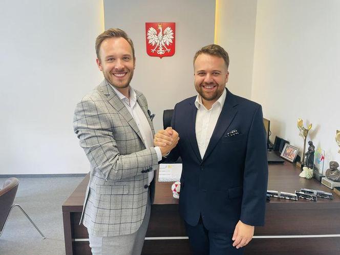 Wiceprezydent Marcin Gołębiowski i prezydent Marek Materek