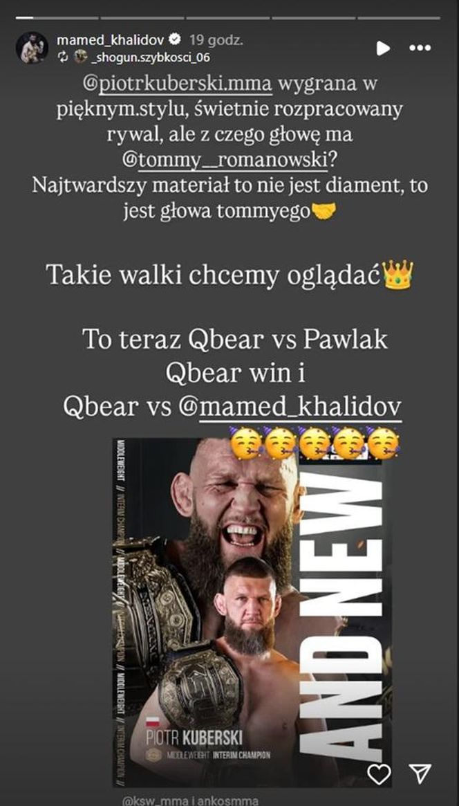 Mamed Khalidov pod walce Piotra Kuberskiego