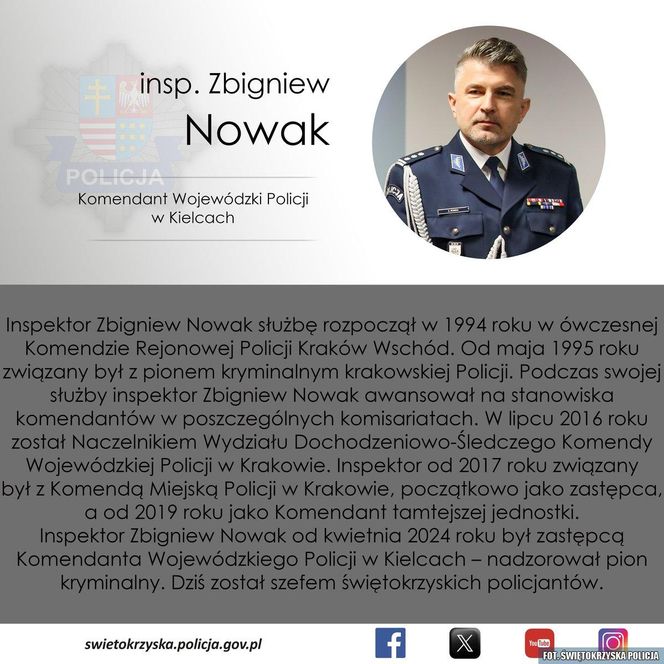 Zbigniew Nowak komendantem świętokrzyskiej policji