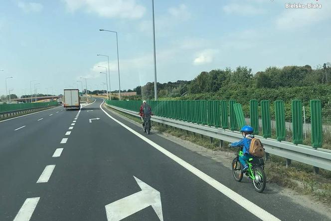 Bielsko-Biała: Ojciec zabrał swojego 6-letniego syna na przejażdżkę rowerową... po drodze ekspresowej!