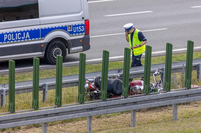 Tragedia na autostradzie A2 w okolicy Krzesin. Nie żyje motocyklista