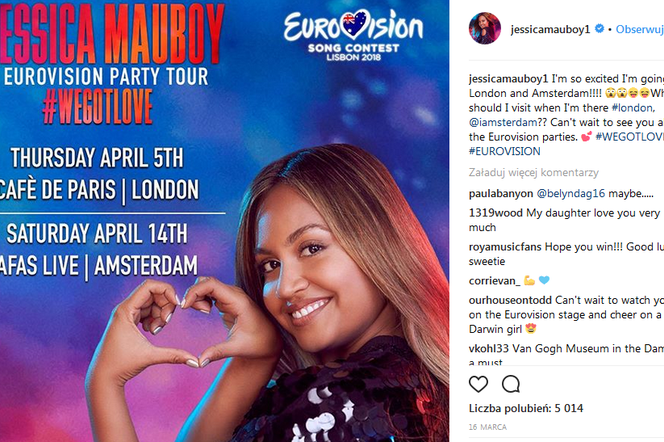 EUROWIZJA 2018, Australia: Jessica Mauboy - We Got Love. Ma ogromne szanse na sukces