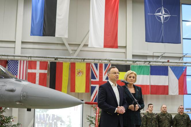 Andrzej Duda w Bazie Lotniczej w Amari