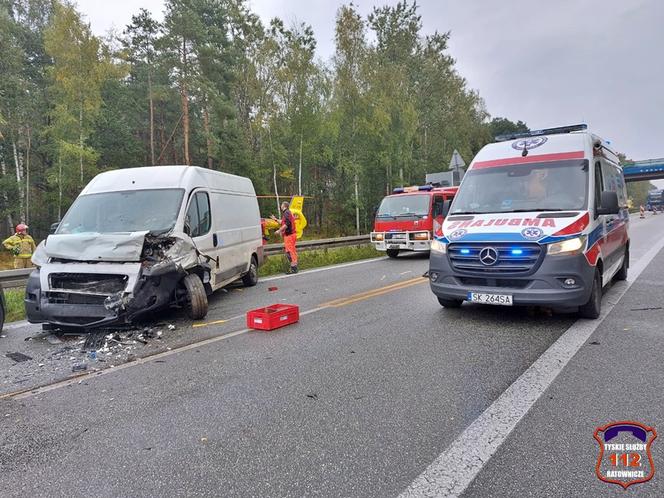 Wypadek na S1 pomiędzy Tychami i Mysłowicami