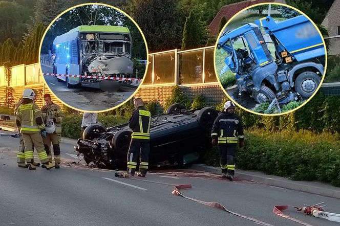 Pijany kierowca tira staranował autobus miejski. 12 osób rannych, a trzy walczą o życie