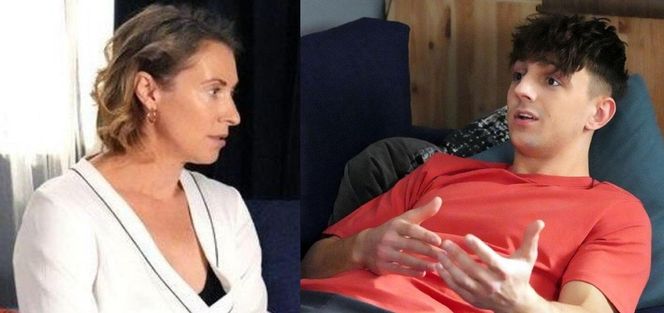 Barwy szczęścia, odcinek 3200. Beata (Anita Jancia-Prokopowicz), Mirek (Oliwier Kozłowski)