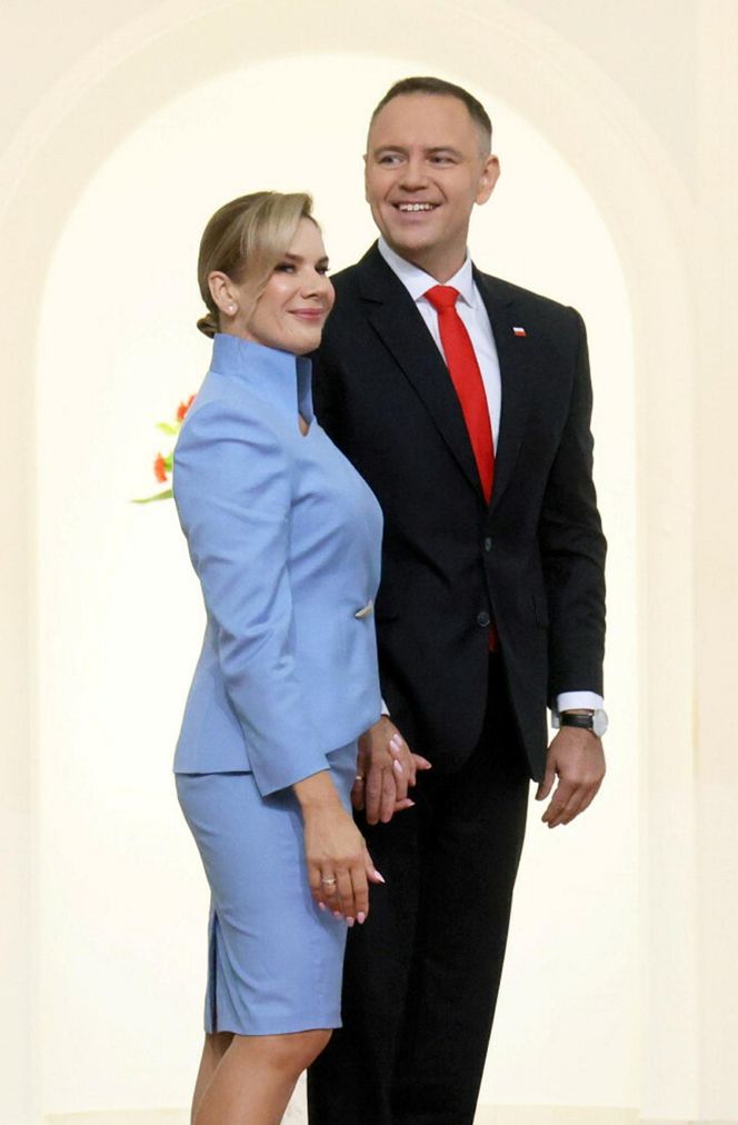 Marta Nawrocka cała na niebiesko zachwyciła w Sejmie  