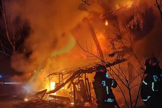 Pożar domu jednorodzinnego w Sławicy