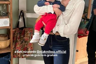 M jak miłość nowy sezon po wakacjach 2025. Franka (Dominika Kachlik), jej syn Antoś na planie