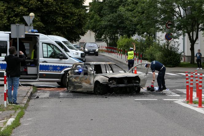 Wybuch samochodu w Zielonej Górze