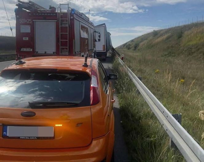 Wypadek na autostradzie A1. Zderzyły się ciężarówki