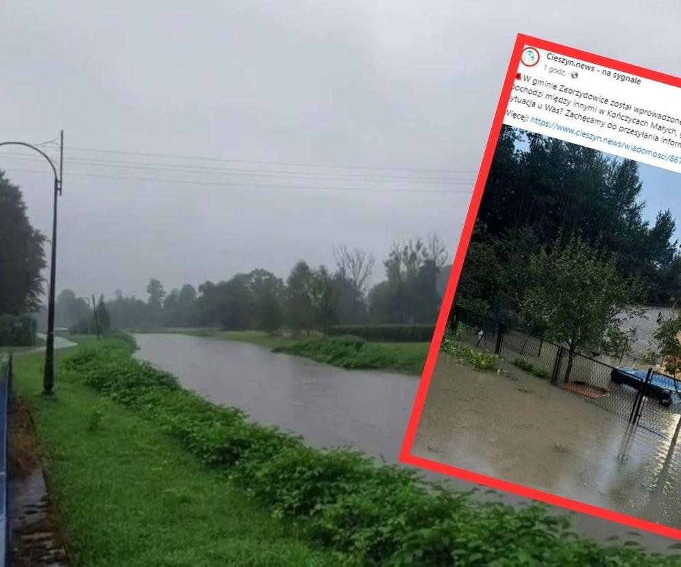 Zagrożenie powodziowe w Śląskiem. Zalane drogi, lokalne podtopienia w całym regionie