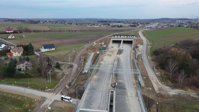 Budowa półnoicnej obwodnicy Krakowa ZDJĘCIA LUTY 2024