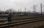 Pożar wagonów kolejowych w Krakowie