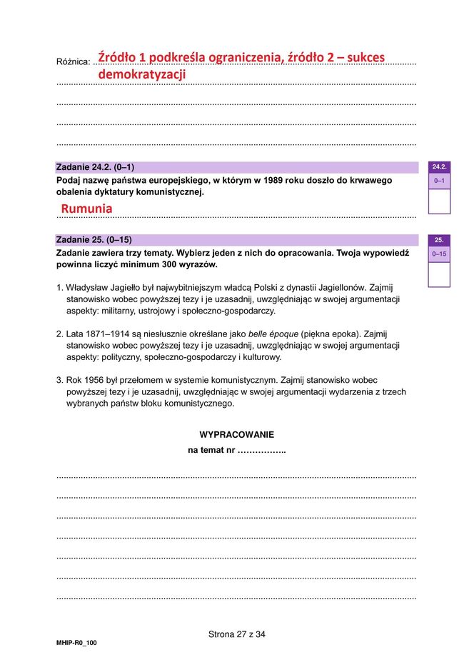 Matura 2025 historia rozszerzona - odpowiedzi do wszystkich zadań z arkusza CKE 19.05.2025 - Formuła 2023