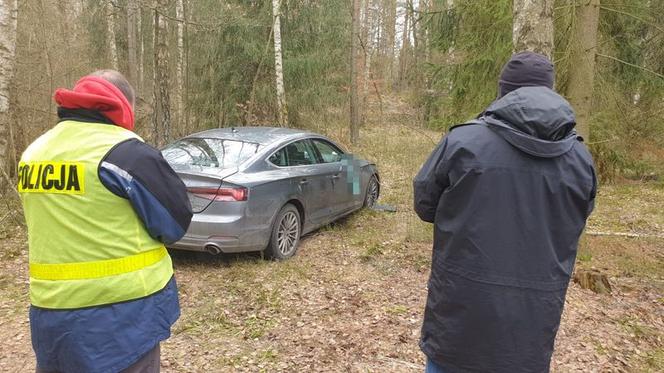 W lesie znaleźli skradzione Audi A5. Za kierownicą spał... złodziej! [ZDJĘCIA]