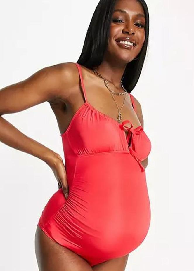 Czerwony kostium kąpielowy ciążowy, www.Asos.com, 150zł