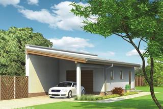 Projekt G42 Garaż z pomieszczeniem gospodarczym i wiatą garażową