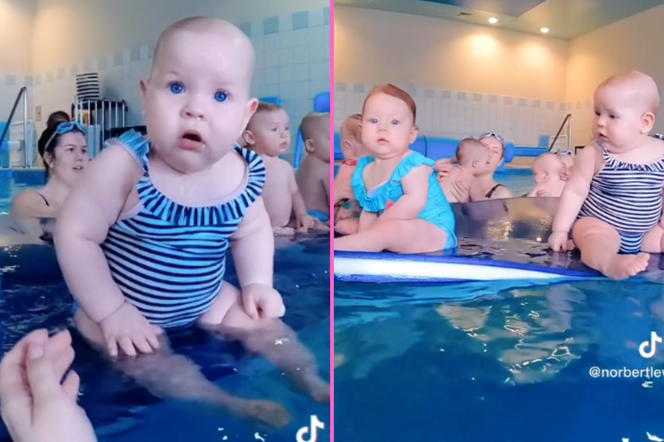 Trener pływania pokazał, jak niemowlęta skaczą do wody. Internautka:Nigdy w życiu. On: Dlaczego? 