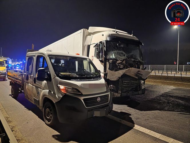 Wypadek na trasie S8 w kierunku Warszawy