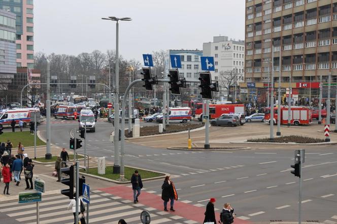 Wypadek na placu Rodła w Szczecinie