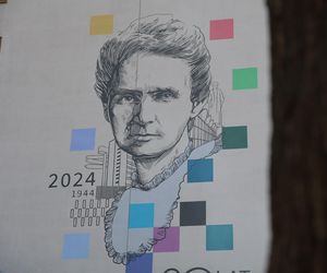 Na gmachu WPiA UMCS można podziwiać mural z wizerunkiem Marii Curie-Skłodowskiej 