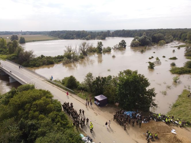 Wrocław Janówek - rozlana Bystrzyca i oczyszczalnia ścieków