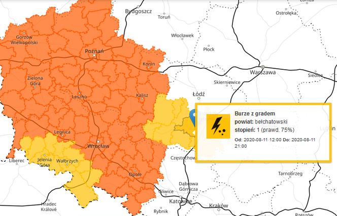 Bełchatów: Po fali upałów, dziś BURZE. Synoptycy wydali OSTRZEŻENIA! 